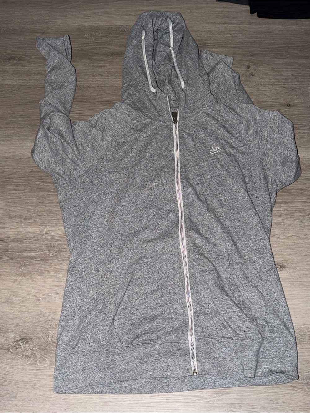 Nike Heather Gray Full-Zip Hooded Jacket